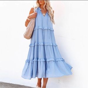Merci Dusty Blue Midi Dress (M)